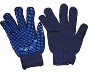 Front side view of Fabric and coated fabric safety gloves