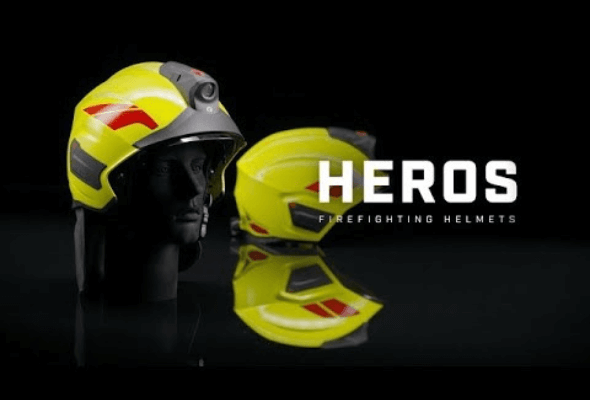 Front view of Heros-Titan Firefighter Helmet